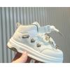 Children's Sports Shoes - Spring/Autumn Cartoon High-Top White Sneakers for Girls, Casual Skate Shoes for Boys, Soft-Soled Shoes for Toddlers