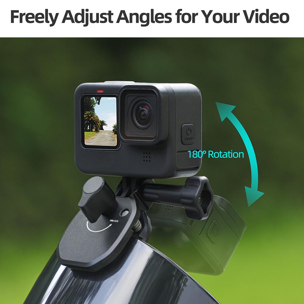 Motorcycle Windshield Clip Aluminum Alloy Motorcycle Windshield Clamp Bike Windshield Camera Clip for GoPro GO3S/DJI Action 4