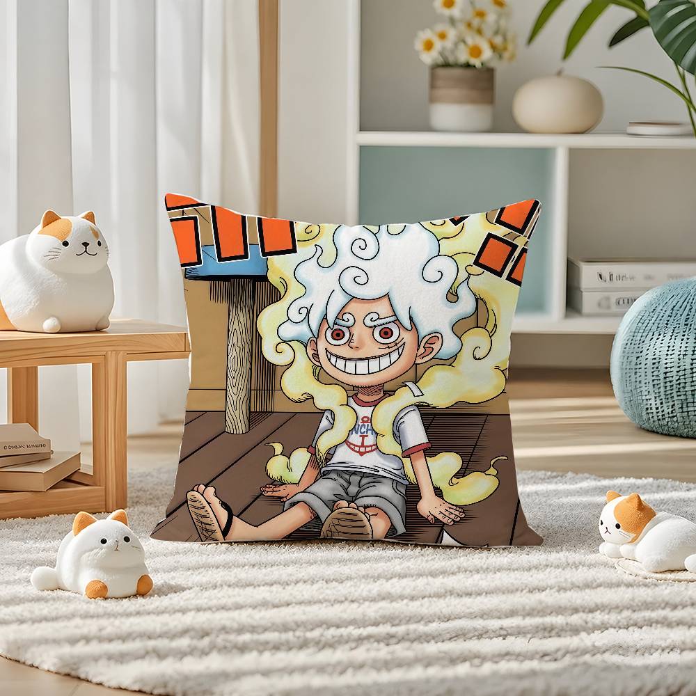 One Piece Charlotte Katakuri Anime Plush Pillow Cover Soft Short Plush Cushion Cover For Sofa Bedroom Home Decor Gift Decoration