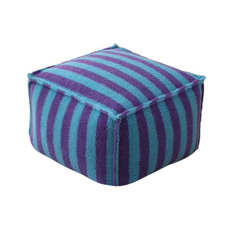 Thicken Velvet Lamb Wool Seat Cover Unstuffed Pouf Footstool Ottoman Soft Fleece Footrest Cushion Cover No Fillings Futon