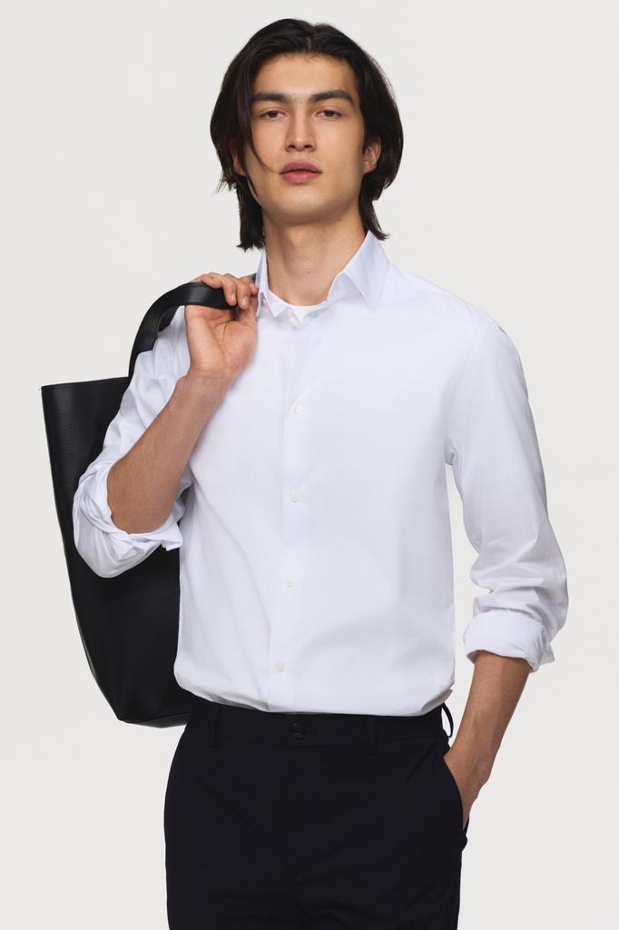 H M sliM Fit stretcH sHirt wHite
