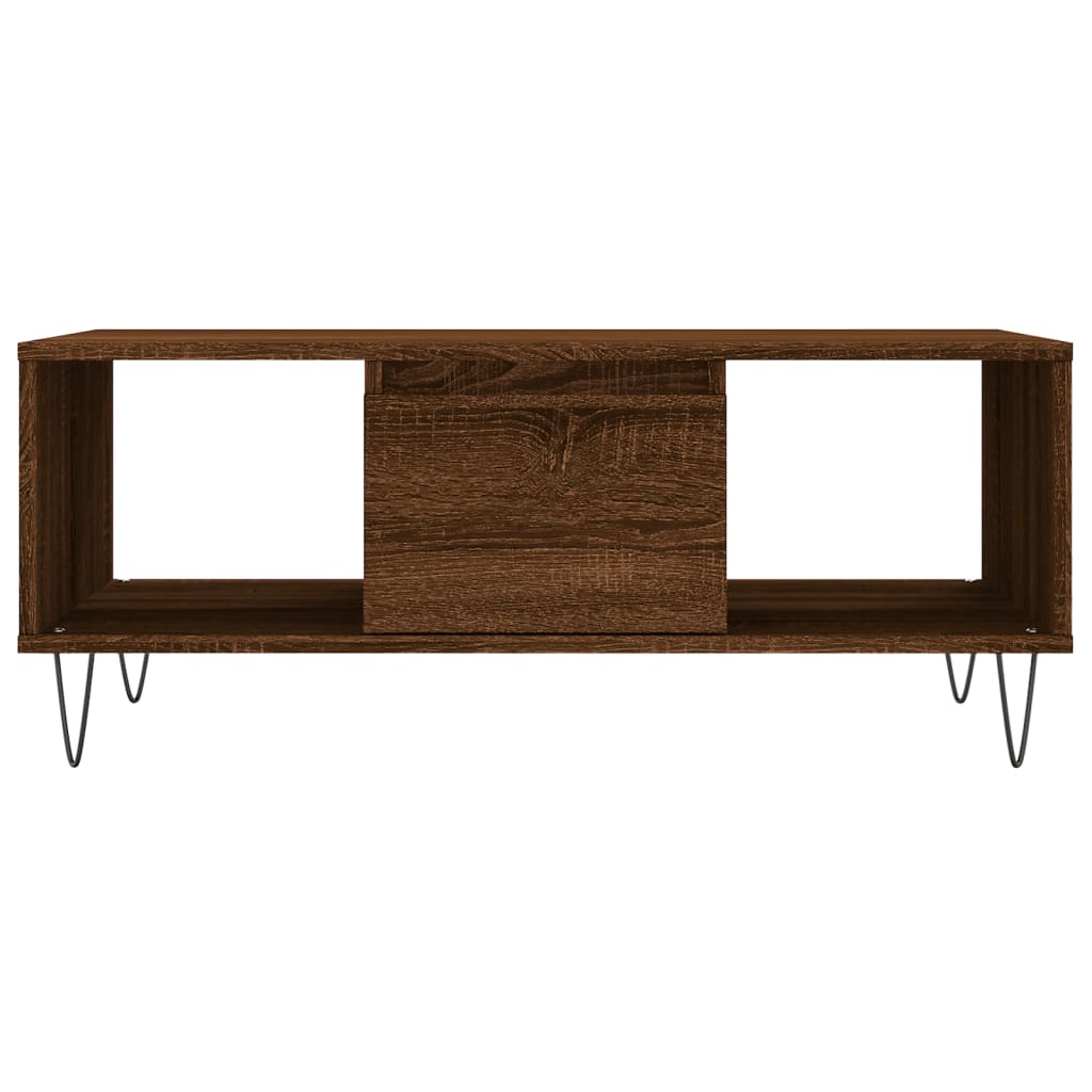 Vidaxl Coffee Table, Brown Oak, 90X50X36.5 Cm