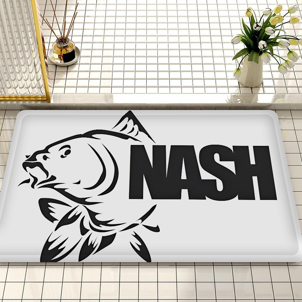 

Nash Fishing Logo Mat Bathroom Absorbent Bedroom Door Rug Kitchen Balcony Living Room Entrance Welcome Carpet Home Decoration 40x60cm