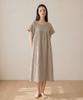 Boilhauseu Airy Cotton Shirring Long One Piece (Etoupe)