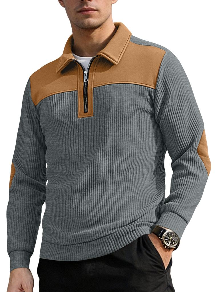 Knit Sweater Lapel Stitching Embroidery Casual Commuter Sports Autumn and Winter Zipper Sweater