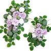 2Pcs Artificial Rose Flowers Green Plant Decoration, For Outdoor Patio Garden Wedding Reception Background Decoration, Flower Decoration Wall Home