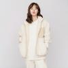 Velvet Jackets Women's Beige Stand Collar Moderate AWJ13326-MSU