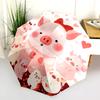 Pig Pattern, Automatic Folding Umbrella, Portable and Foldable Design, 8 Ribs, a Christmas or Birthday Gift.