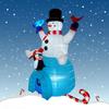 Inflatable Toy Sitting Snowman Penguin Christmas Inflatable Model Luminous Inflatable Model Christmas Atmosphere Decor Model
