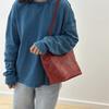 Johnature Retro Genuine Leather Tote Bag Versatile Commuting Solid Color Soft Leather Women's Shoulder Bag