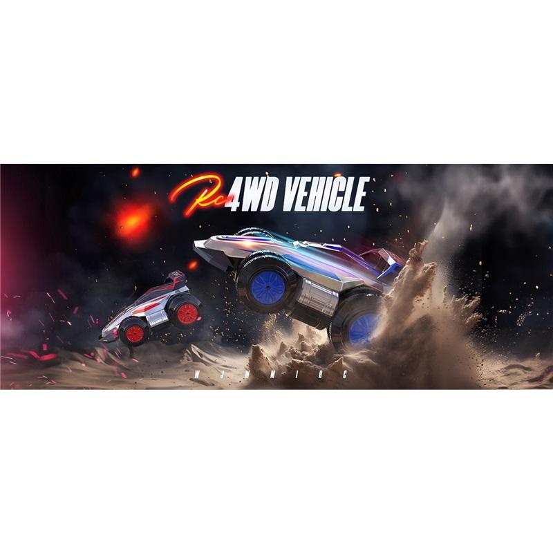 1:14 מכונית על שלט רחוק לדריפט 2.4GHz 4WD מכונית על שלט רחוק מסתובבת 360 מעלות רכב צעצוע עם אור ומוזיקה, הליכה זקופה והתהפכות ארבע גלגלים