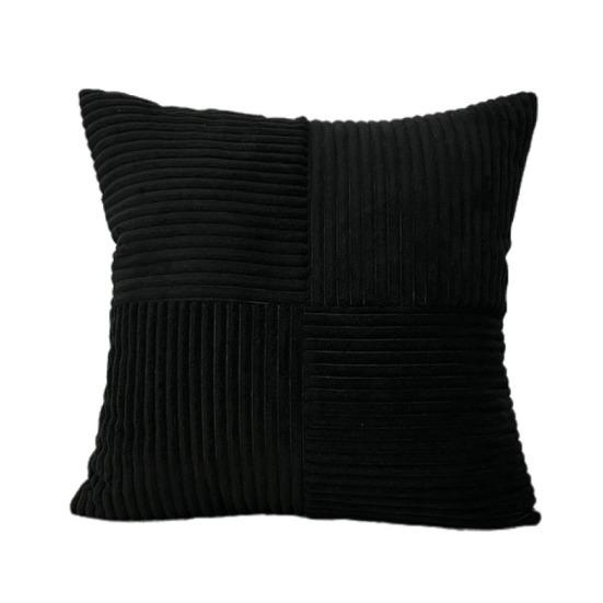

Наволочка для подушки с полосатым узором, контрастного цвета, с застежкой-молнией, 45*45 см, наволочка для подушки для спальни, гостиной, дивана, новогодней вечеринки чёрный
