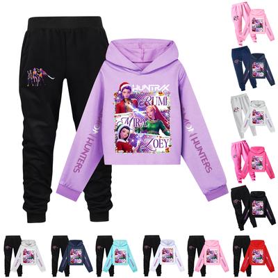 Children's Hooded Top And Pants Two-piece Tracksuit Set Long-sleeved Printed Sweatshirt Set