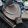 Korean Bridal Jewelry Set: Zircon Necklace, Earrings & Ring - Elegant Wedding Accessories