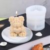 3D Rose Bear Candle Silicone Mold for Valentine's Day DIY Heart Bow-Tie Bear Soap Wax Craft Ornaments Gift Cake Chocolate Mold