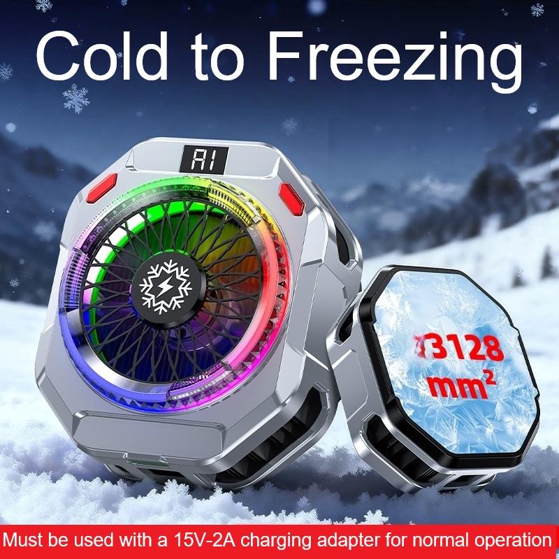 Semiconductor Phone Cooler 30W Powerful Cooling Smart Temperature Control 5 Adjustable Modes RGB Lights Extreme Cooling
