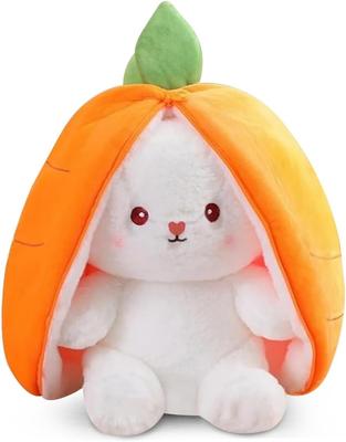 Rabbit Plush Toy Hide and Seek Yellow, Plush Rabbit Carrots, Stuffed Toy Plush Rabbit Hide and Seek Game, Cuddly Toy Easter Bunny Doll Gift