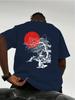 Mens  Cotton Zeninspired Tshirt New Japanese Cherry Blossom and Mountain Pattern Bestselling Minimalist Tshirt