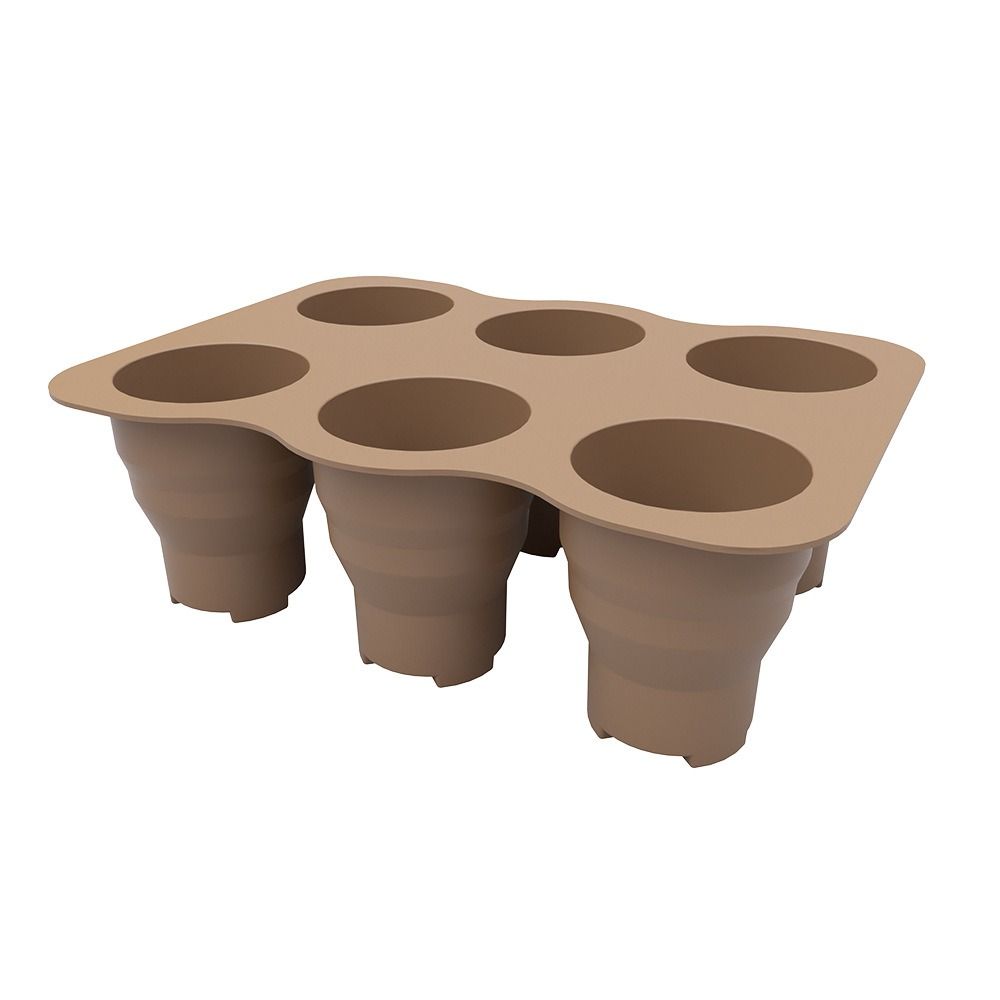 6 Cells Seed Grow Planter Box Silicone Plant Seedling Tray Seeding Insertion Box  Garden Supplies темно-коричневого