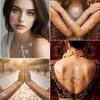 Bohemian Waterproof Gold & Silver Metallic Temporary Tattoo Stickers