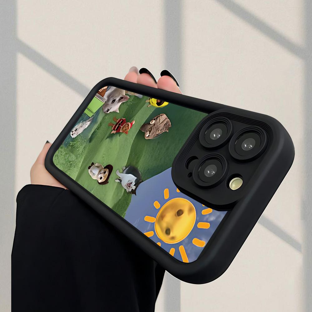 Creative Cat and Dog Pattern Phone Case Suitable for iPhone 17 16 15 14 13 12 11 Pro/Max/Plus Anti Drop and Shockproof
