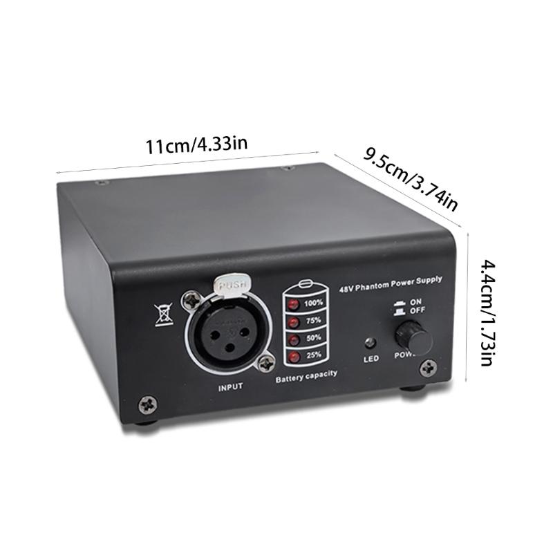 Professional 48V Power Adapter and XLR Cable Set Battery Led Light for Studio Recording