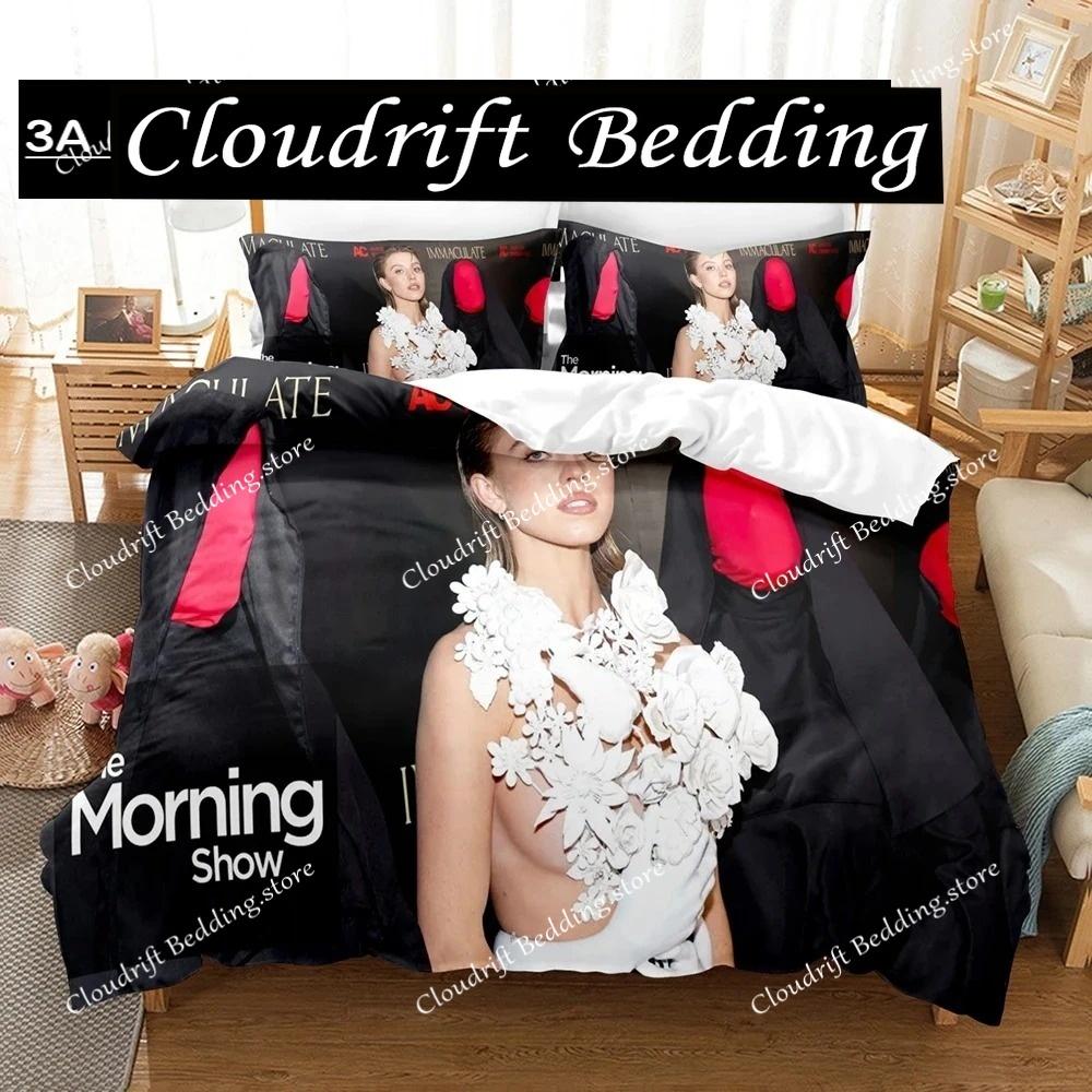 Sydney Sweeney Immaculate Bedding Set Single Twin Full Queen King Size Bed Set Adult Boys Bedroom Duvetcover Sets