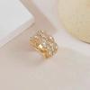 Women Retro Court Lace Ring, Hand‑Brushed Hollow Pattern Woven Engraved Gold Decor Finger Ring