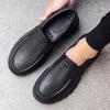 Popular large size lightweight casual leather shoes men's oil-proof and non-slip chef shoes one-pedal driving shoes garden shoes tide