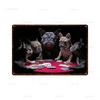 Dog Playing Poker Game Game Poster Tin Sign Cafe bar Home Wall Art Decoration Retro Metal Tin Sign 8x12 inch