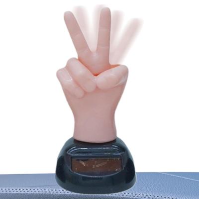 Mittelfinger Autodekoration, Mittelfinger Auto Armaturenbrett | Zwei Finger Schütteln Solarbetrieben