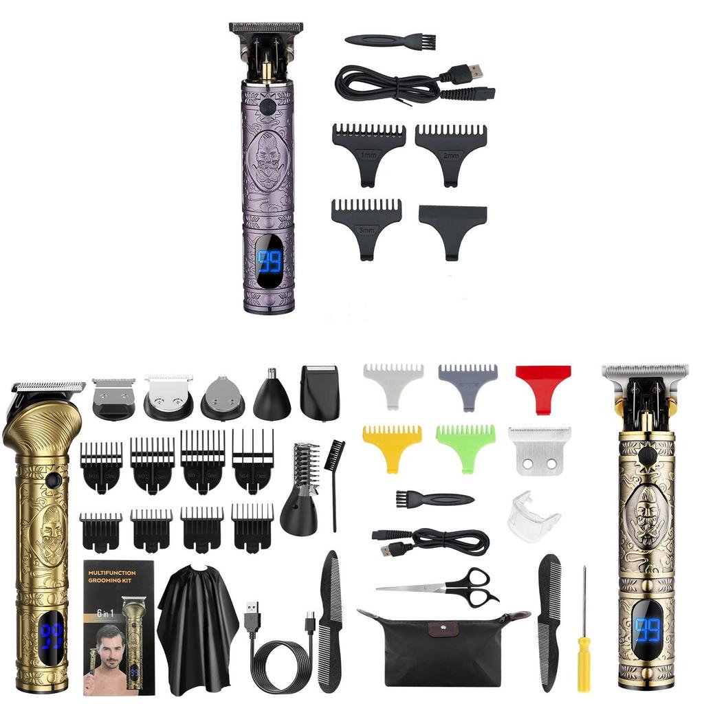 Metal Hair Clipper For Men Rechargeable Electric Hair Trimmer For Home Use