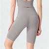 High Waist Running Shorts for Women Quick Dry Sports Biker Shorts with Hidden Pockets Compression Fit Five Inch Inseam Gym Yoga Tights