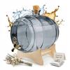 GLASS BARREL 5L GREY Barrel with Tap Gift Wedding Party