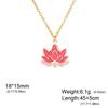 Unift Enamel Lotus Necklace Stainless Steel Pendant Necklace for Women Exquisite Lotus Necklace Jewelry Gifts for Friend