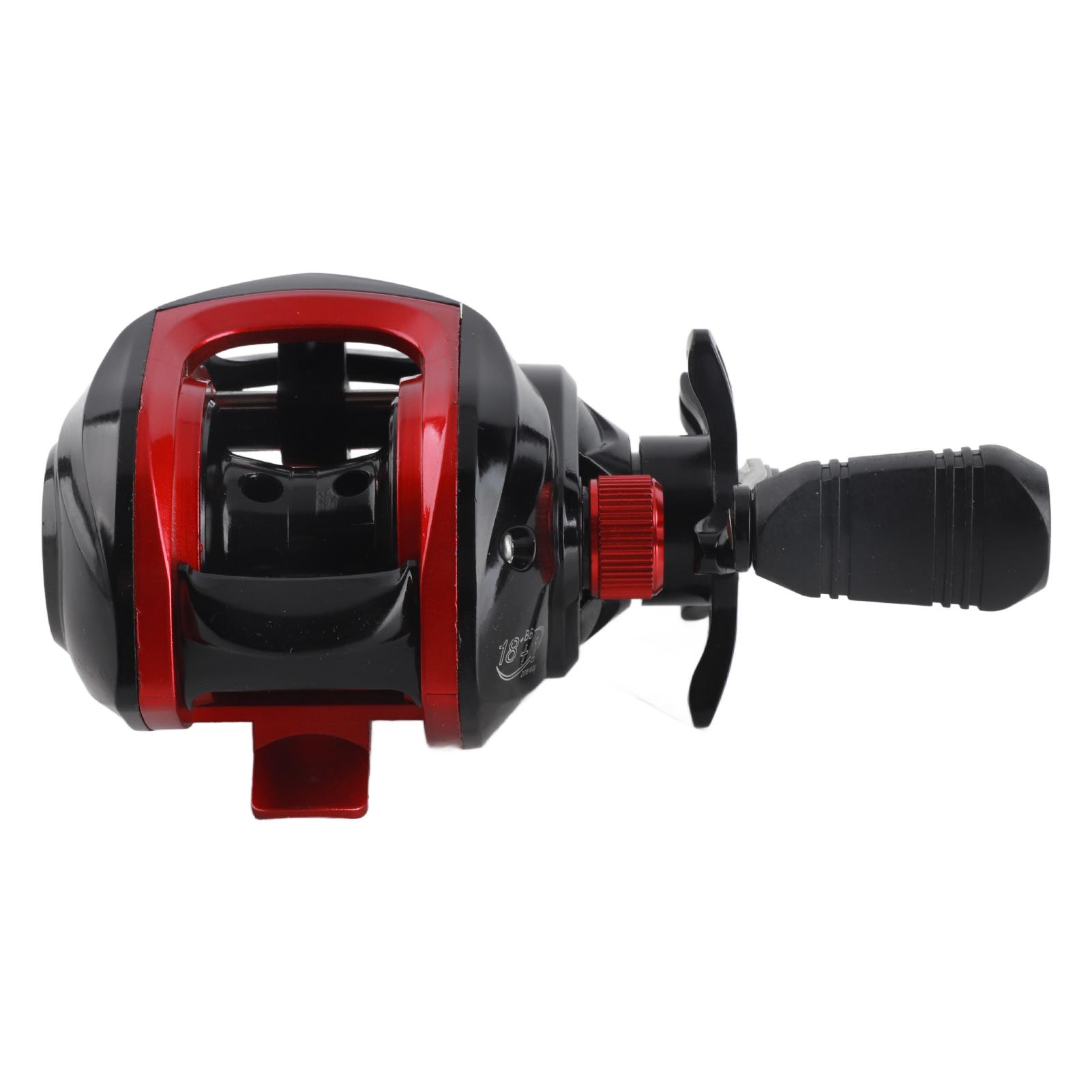 

8КГ Мультипликаторная катушка Двойные герметичные подшипники Рыболовная катушка с магнитной тормозной системой Черно-красная Стандарт 7.2 Правая рука