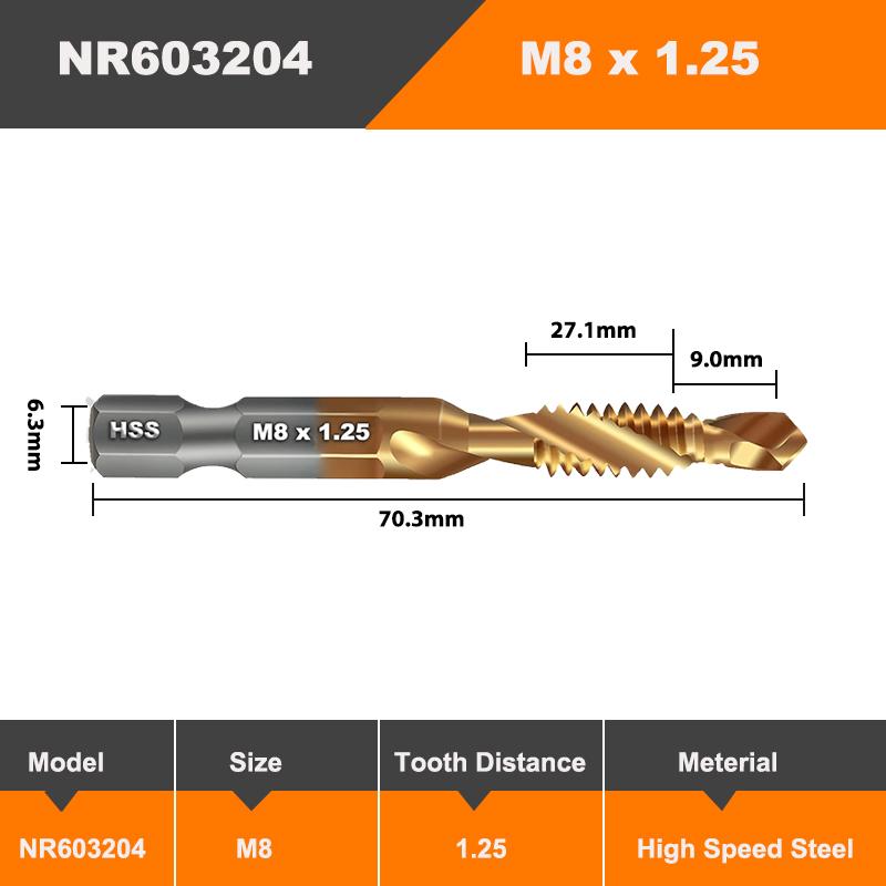 

AMR Шестигранный хвостовик Титановое покрытие HSS Метчик для нарезания резьбы Метрический Сверла Метчик для машинной нарезки резьбы M3 M4 M5 M6 M8 M10 Ручные инструменты
