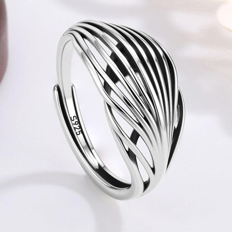Xiaomi BF CLUB 925 Sterling Silver Ring For Women Jewelry Retro Big Leaf Open Vintage Handmade Ring Allergy For Party Birthday Gift