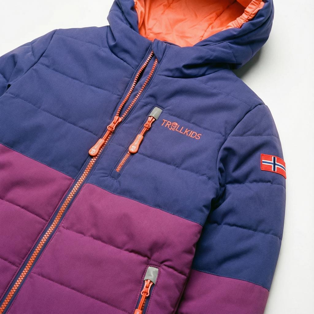 Kurtka zimowa dziecięca Trollkids Kids Hemsedal Snow Jacket XT ocieplana wodoodporna fioletowa (513-154)