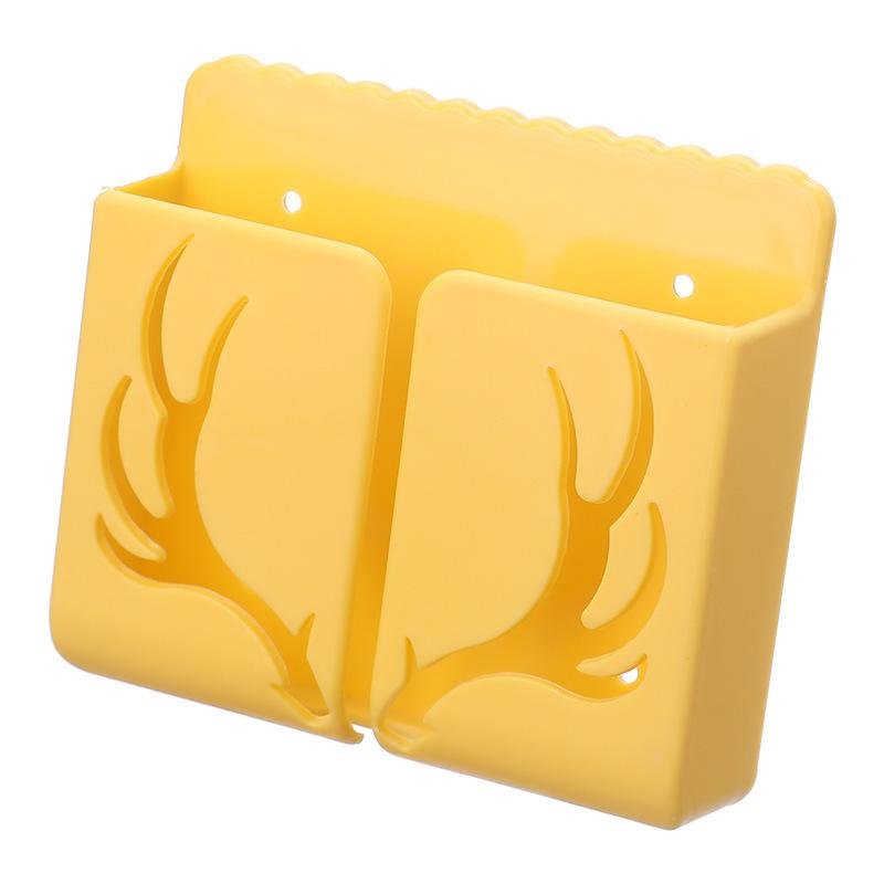 Convenient Wall Mounted Compartment Remote Control Storage Box Mobile Phone Charging Stand Office Supplies Storage Box