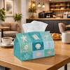 1pc Whimsical Artistic Ocean Tissue Box Multifunctional, Seashell Starfish Grid Suitable for Home, Parties, And Car Decoration. This Decorative Tissue