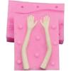 3D Doll Body Leg Arm Face Head Silicone Mold Q Version Dolls Model Fondant Craft Clay Resin Mould DIY Cake Decorating Supplies Baking Tool (5PCS)