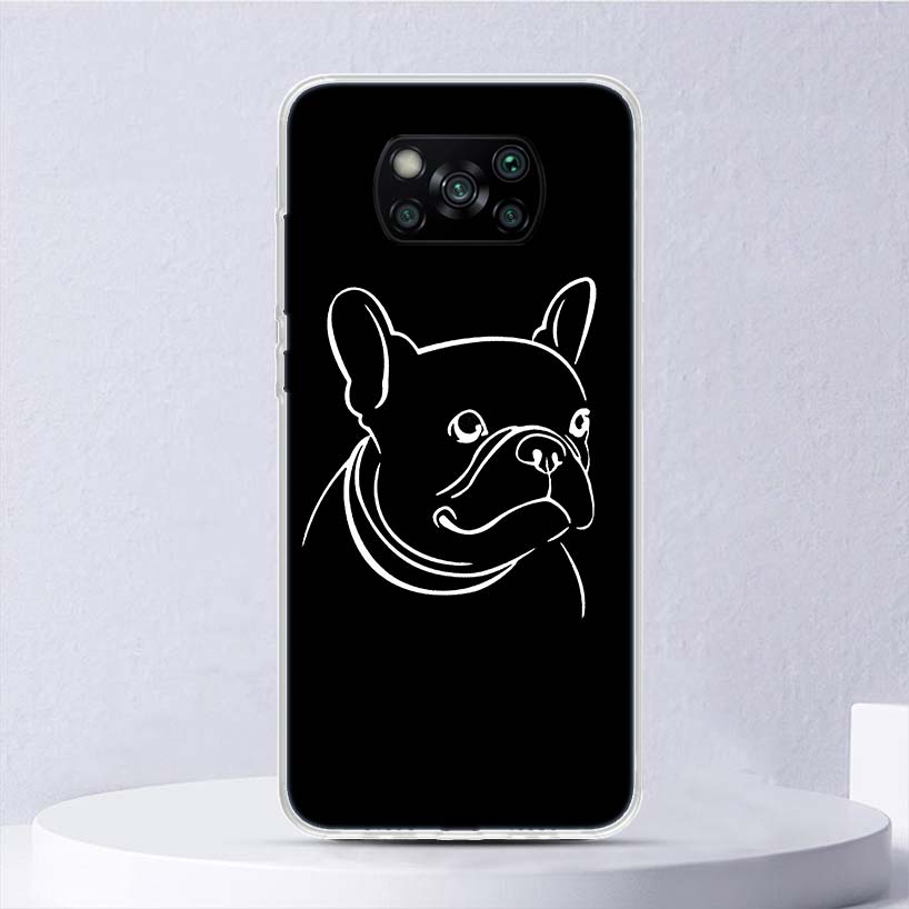 

Мягкий чехол French Bulldog Black White для Xiaomi Poco X3 NFC X4 M4 Pro M3 M2 Phone Cover F3 F2 F1 Mi Note 10 Lite A3 A2 A1 Funda Xiaomi Mi A3