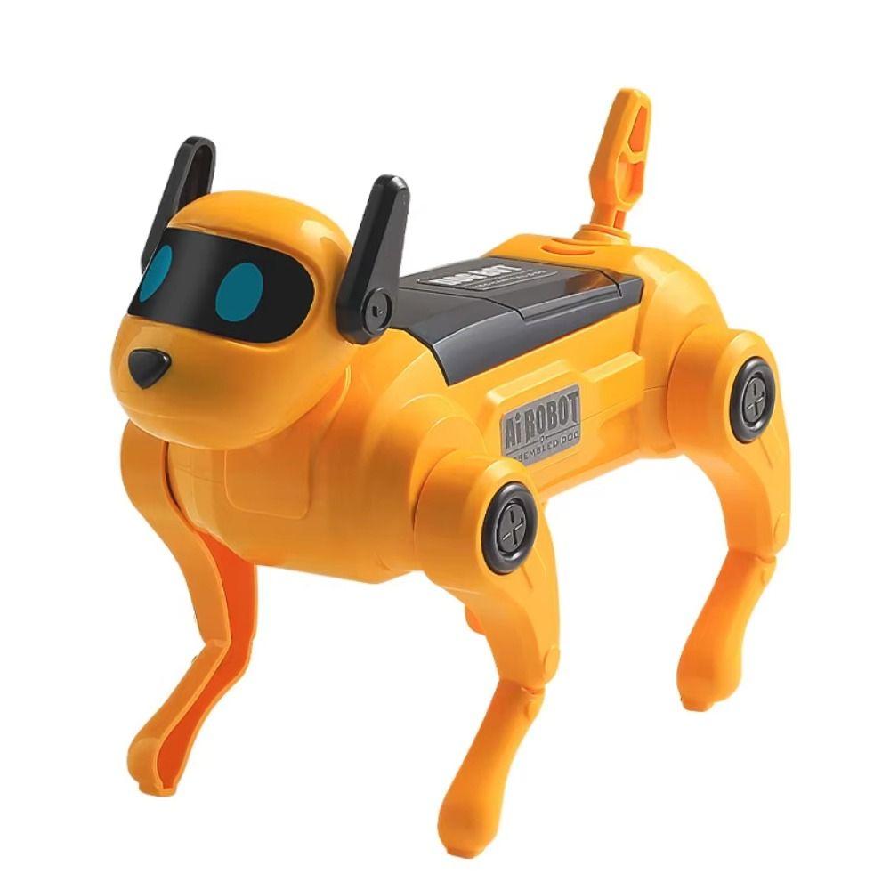 Walking Function Electric Robot Dog Touch Interactive DIY Assembled Dog Toys  Birthday Gifts