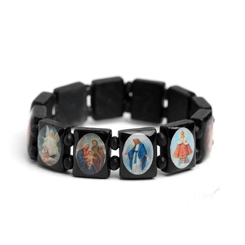 Natural Wood Cross Jewelry Bracelet