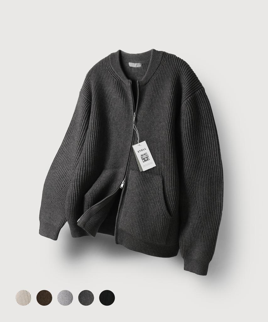 MOOD INSIDE Niju Pocket Round Knit Zip-Up_5 Colors