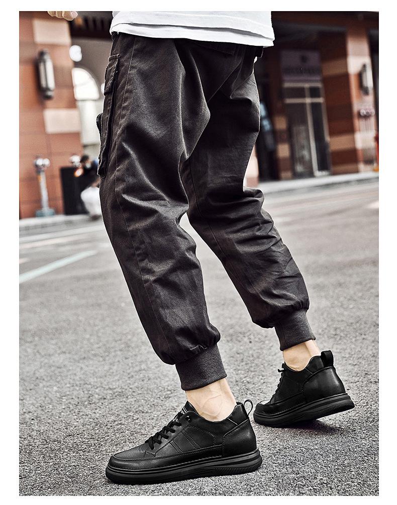 866 Men's Height Boost Sneakers: Thick Sole Platform Casual Shoes, Low-Top Cowhide, Spring Trend.