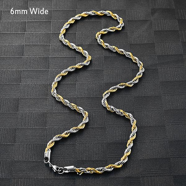 5 Colors Stainless Steel Twist Rope Chain Necklace for Women Men Black/Silver/Gold Color Plated Choker Metal Fashion Jewelry