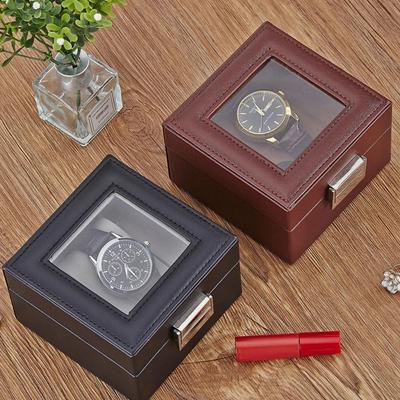 Portable Leather Watch Storage Box Wood 1 Watch Slot Watch Box Watch Collection Box Watch Collection