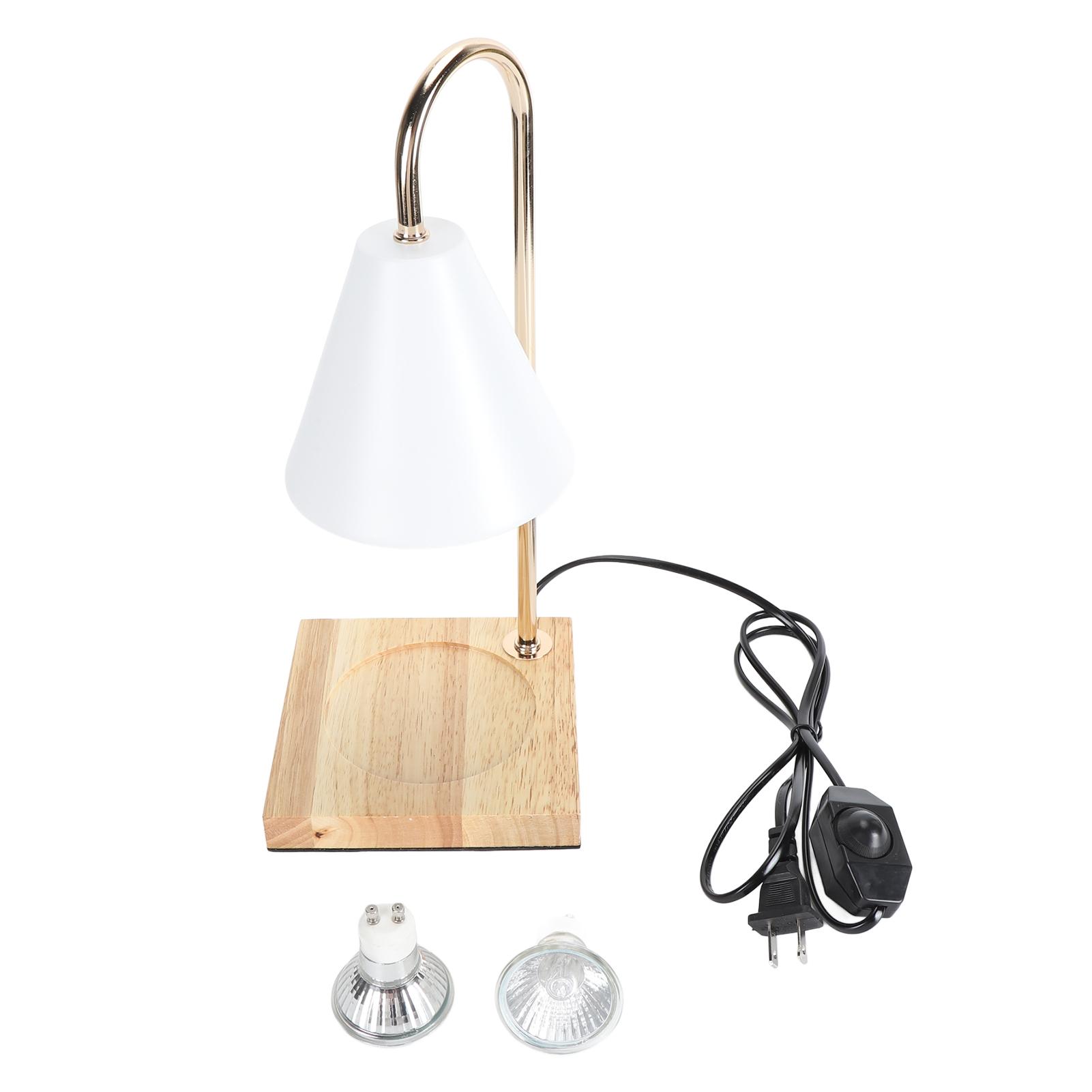 

Лампа-подогреватель свечей с регулируемой яркостью, декоративная электрическая лампа-подогреватель свечей с основанием из дуба для спальни и гостиной белый